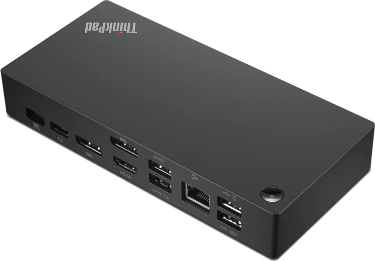 Док-станция Type-C->3 порта USB3.1 + 2 порта USB2.0 + 1 порт HDMI + 2 порта DP + 1 порт LAN 1ГБит/сек. + 1 порт Type-C + аудио Lenovo "ThinkPad Universal USB-C Dock" 40AY0090EU, черный