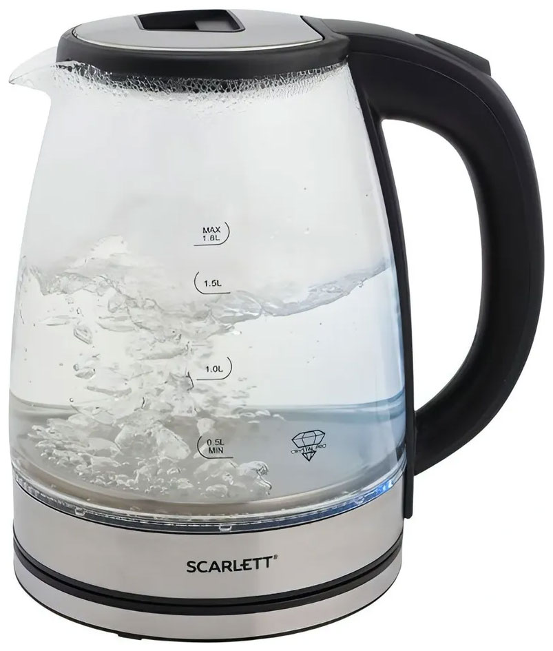 Чайник Scarlett "SC-EK27G30", электрический, подсветка, серебристо-черный