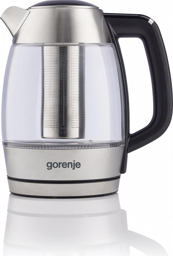 Чайник Gorenje "K17TRGT" 743968, электрический, подсветка, серебристо-черный