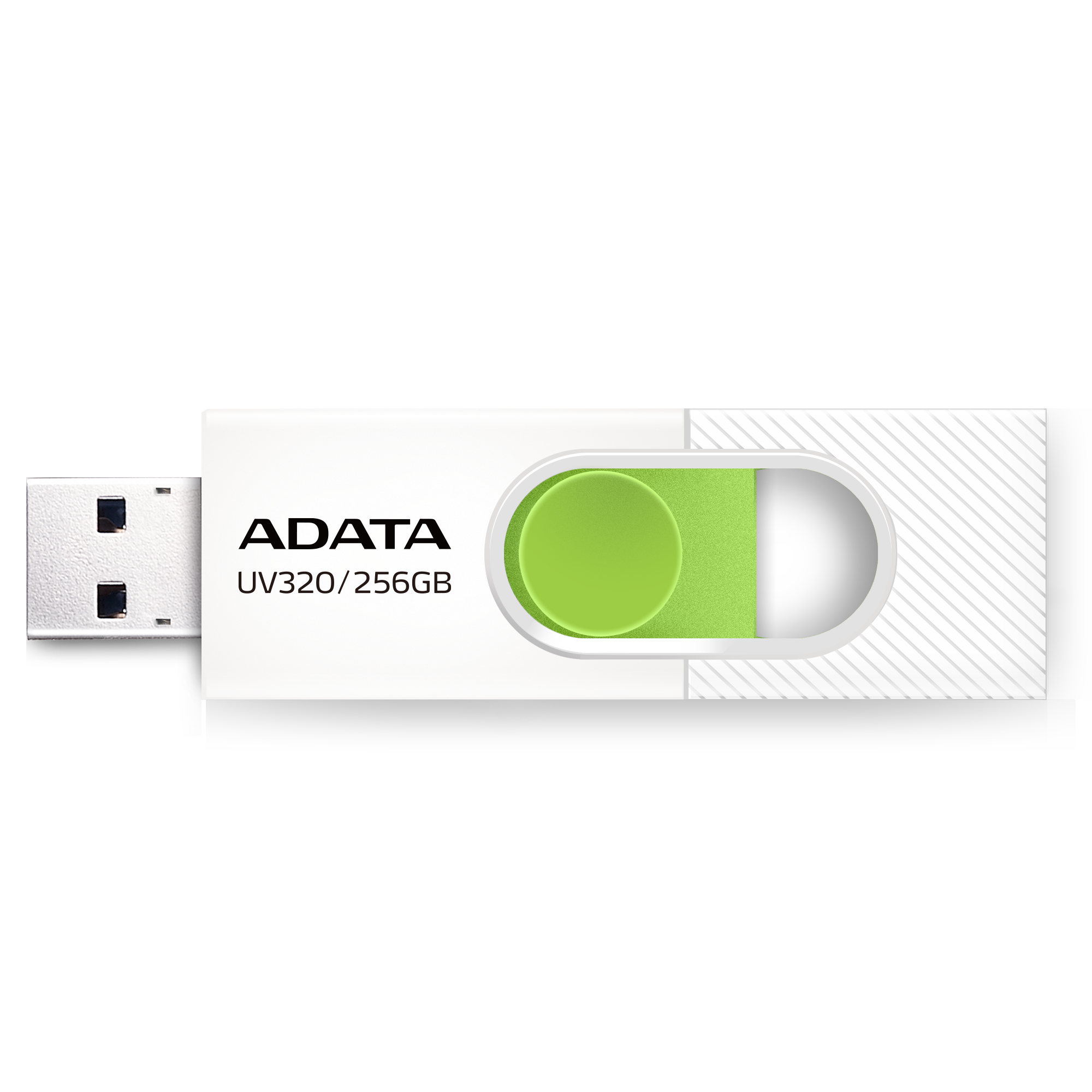 Накопитель USB flash 256ГБ ADATA "FlashDrive UV320" AUV320-256G-RWHGN, бело-зеленый