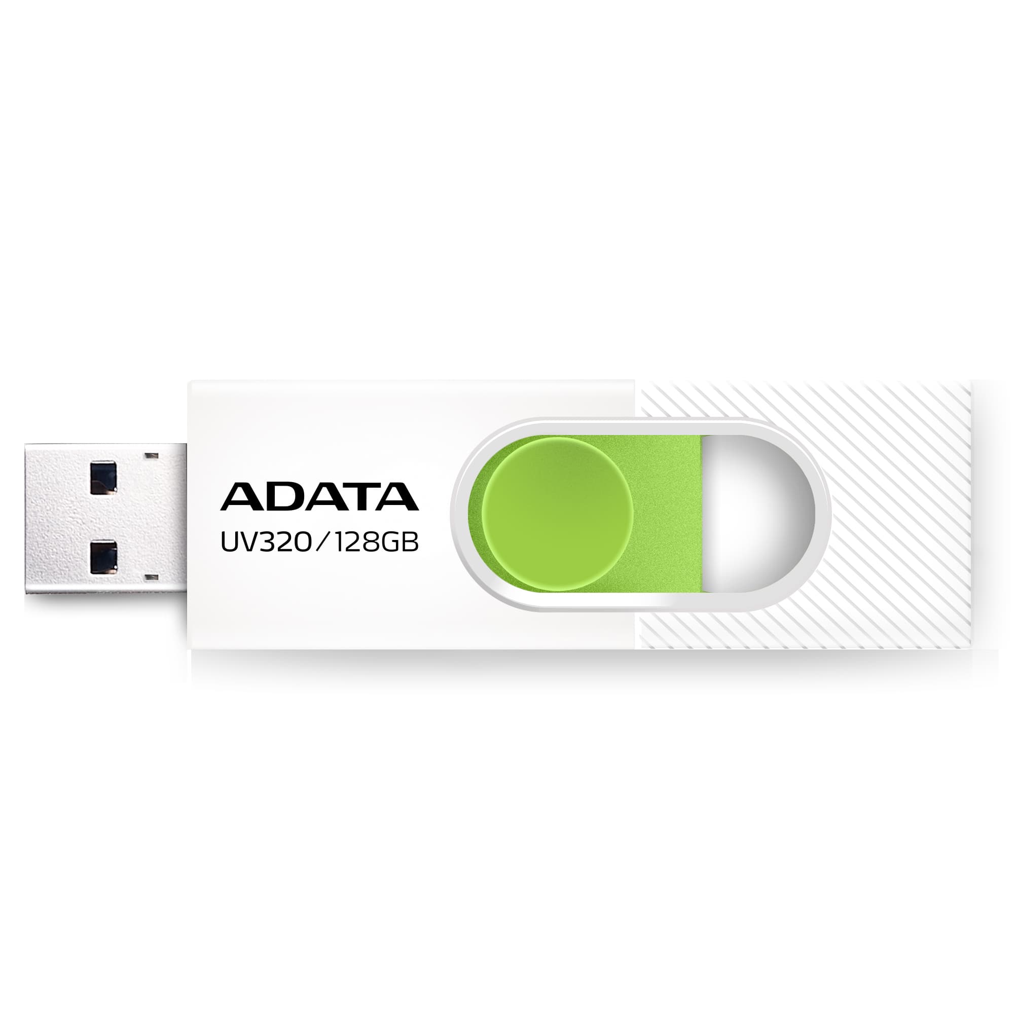 Накопитель USB flash 128ГБ ADATA "FlashDrive UV320" AUV320-128G-RWHGN, бело-зеленый