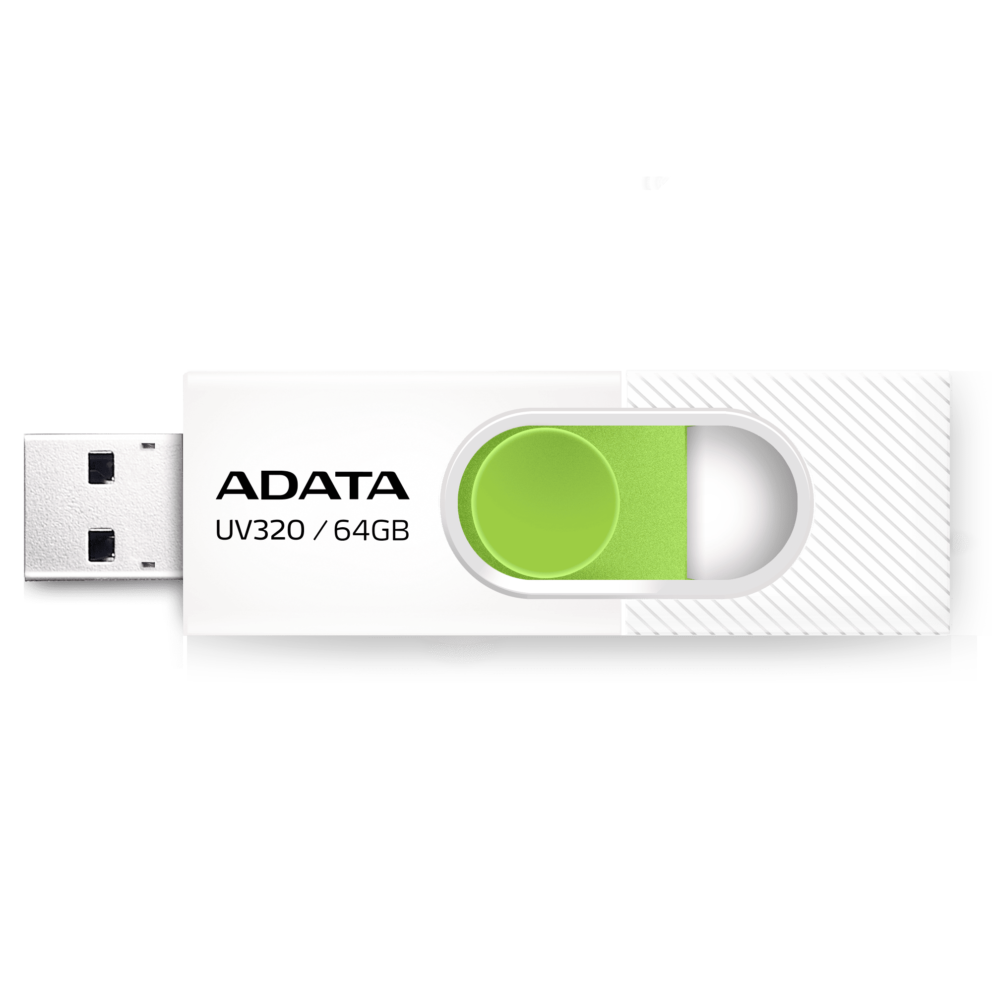 Накопитель USB flash 64ГБ ADATA "FlashDrive UV320" AUV320-64G-RWHGN, бело-зеленый