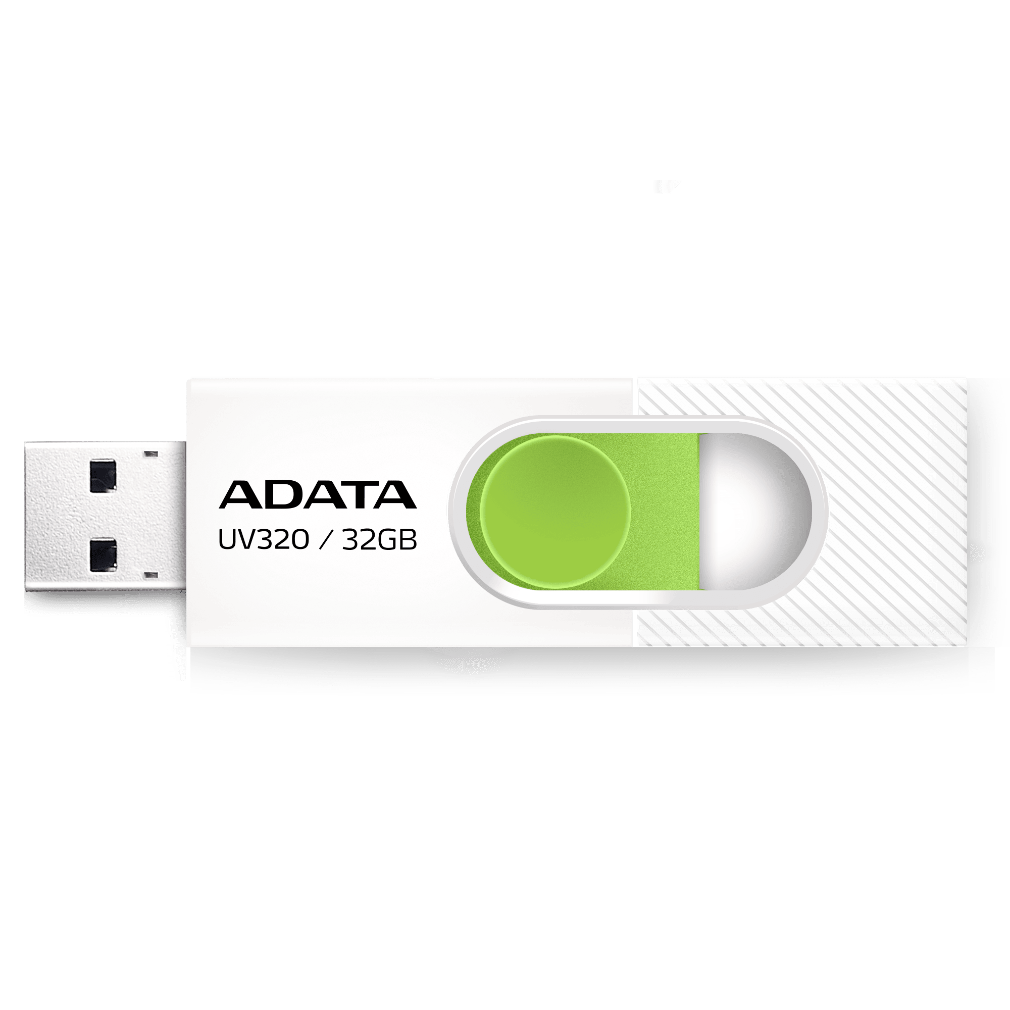 Накопитель USB flash 32ГБ ADATA "FlashDrive UV320" AUV320-32G-RWHGN, бело-зеленый