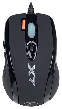 Оптическая мышь A4Tech "Gaming Mouse X7 X-718BK", 6кн.+скр., черный
