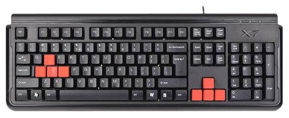 Клавиатура A4Tech "X7 G300", 104кн., водостойкая, черный